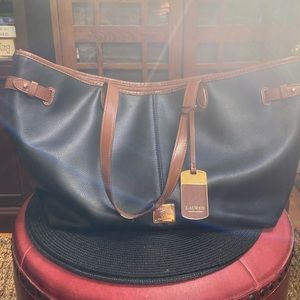 Ralph Lauren black leather tote. See pictures